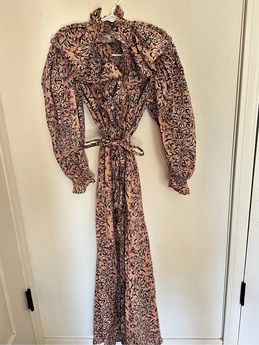 Mille Floral Cotton Maxi Dress in Pink